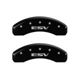 MGP 4 Caliper Covers Engraved Front Escalade Engraved Rear ESV Black finish silver ch thumbnail 1