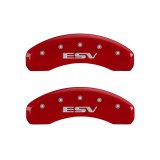 MGP 4 Caliper Covers Engraved Front Escalade Engraved Rear ESV Red finish silver ch thumbnail 6