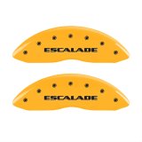 MGP 4 Caliper Covers Engraved Front Escalade Engraved Rear ESV Yellow finish black ch thumbnail 1