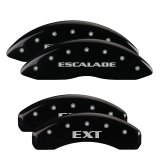 MGP 4 Caliper Covers Engraved Front Escalade Engraved Rear EXT Black finish silver ch thumbnail 5
