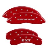 MGP 4 Caliper Covers Engraved Front Escalade Engraved Rear EXT Red finish silver ch thumbnail 5