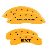 MGP 4 Caliper Covers Engraved Front Escalade Engraved Rear EXT Yellow finish black ch thumbnail 4
