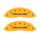 MGP 4 Caliper Covers Engraved Front Escalade Engraved Rear EXT Yellow finish black ch thumbnail 5