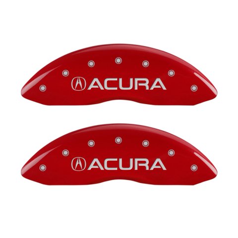 MGP 4 Caliper Covers Engraved Front & Rear Acura Red finish silver ch thumbnail 5
