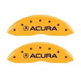 MGP 4 Caliper Covers Engraved Front & Rear Acura Yellow finish black ch thumbnail 1