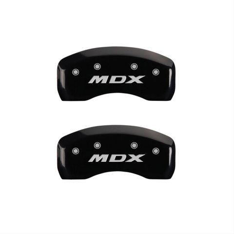 MGP 4 Caliper Covers Engraved Front Acura Engraved Rear MDX Black finish silver ch thumbnail 2