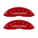 MGP 4 Caliper Covers Engraved Front Acura Engraved Rear MDX Red finish silver ch thumbnail 1