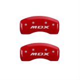 MGP 4 Caliper Covers Engraved Front Acura Engraved Rear MDX Red finish silver ch thumbnail 2