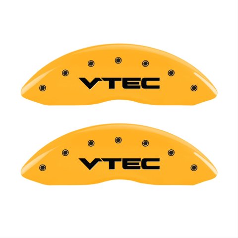 MGP 4 Caliper Covers Engraved Front & Rear Vtech Yellow finish black ch thumbnail 1