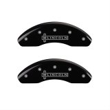 MGP 4 Caliper Covers Engraved Front Lincoln Engraved Rear MKZ Black finish silver ch thumbnail 1