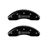 MGP 4 Caliper Covers Engraved Front Lincoln Engraved Rear MKZ Black finish silver ch thumbnail 4