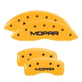 MGP 4 Caliper Covers Engraved Front & Rear MOPAR Yellow finish black ch thumbnail 6