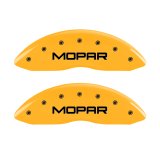MGP 4 Caliper Covers Engraved Front & Rear MOPAR Yellow finish black ch thumbnail 7