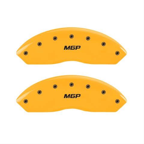 MGP 4 Caliper Covers Engraved Front & Rear MGP Yellow finish black ch thumbnail 1