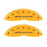 MGP 4 Caliper Covers Engraved Front & Rear Avalanche Yellow finish black ch thumbnail 5