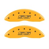 MGP 4 Caliper Covers Engraved Front & Rear Avalanche style/SS Yellow finish black ch thumbnail 1
