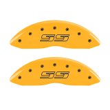 MGP 4 Caliper Covers Engraved Front & Rear Avalanche style/SS Yellow finish black ch thumbnail 5