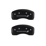 MGP 4 Caliper Covers Engraved Front & Rear With stripes/Dodge Red finish silver ch thumbnail 9