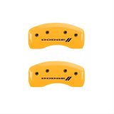 MGP 4 Caliper Covers Engraved Front & Rear With stripes/Dodge Yellow finish black ch thumbnail 1