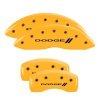 MGP 4 Caliper Covers Engraved Front & Rear With stripes/Dodge Yellow finish black ch thumbnail 8