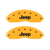MGP 4 Caliper Covers Engraved Front & Rear JEEP Yellow finish black ch thumbnail 2