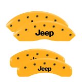MGP 4 Caliper Covers Engraved Front & Rear JEEP Yellow finish black ch thumbnail 4