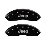 MGP 4 Caliper Covers Engraved Front JEEP Engraved Rear JEEP Grill logo Black finish silver ch thumbnail 7