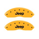 MGP 4 Caliper Covers Engraved Front JEEP Engraved Rear JEEP Grill logo Yellow finish black ch thumbnail 5