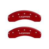 MGP 4 Caliper Covers Engraved Front & Rear MOPAR Red finish silver ch thumbnail 1