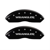 MGP 4 Caliper Covers Engraved Front & Rear WRANGLER Black finish silver ch thumbnail 1