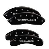 MGP 4 Caliper Covers Engraved Front & Rear WRANGLER Black finish silver ch thumbnail 3