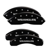 MGP 4 Caliper Covers Engraved Front & Rear WRANGLER Black finish silver ch thumbnail 6