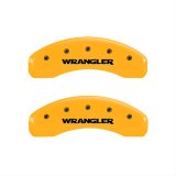 MGP 4 Caliper Covers Engraved Front & Rear WRANGLER Yellow finish black ch thumbnail 2