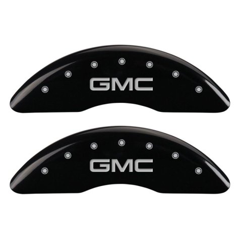 MGP 4 Caliper Covers Engraved Front & Rear GMC Black finish silver ch thumbnail 3