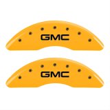 MGP 4 Caliper Covers Engraved Front & Rear GMC Yellow finish black ch thumbnail 1