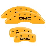 MGP 4 Caliper Covers Engraved Front & Rear GMC Yellow finish black ch thumbnail 7