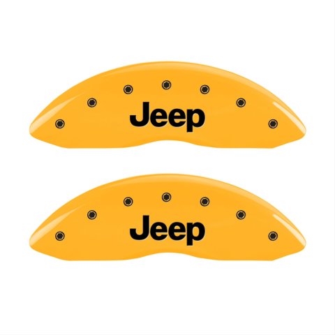 MGP 4 Caliper Covers Engraved Front & Rear JEEP Yellow finish black ch