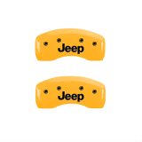 MGP 4 Caliper Covers Engraved Front & Rear JEEP Yellow finish black ch thumbnail 2