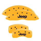 MGP 4 Caliper Covers Engraved Front & Rear JEEP Yellow finish black ch thumbnail 3