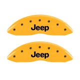 MGP 4 Caliper Covers Engraved Front & Rear JEEP Yellow finish black ch thumbnail 6