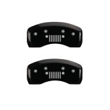 MGP 4 Caliper Covers Engraved Front JEEP Engraved Rear JEEP Grill logo Black finish silver ch thumbnail 2