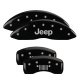 MGP 4 Caliper Covers Engraved Front JEEP Engraved Rear JEEP Grill logo Black finish silver ch thumbnail 3