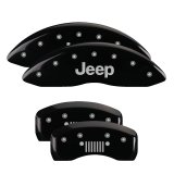 MGP 4 Caliper Covers Engraved Front JEEP Engraved Rear JEEP Grill logo Black finish silver ch thumbnail 5