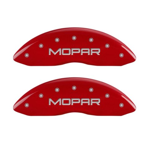 MGP 4 Caliper Covers Engraved Front & Rear MOPAR Red finish silver ch thumbnail 5