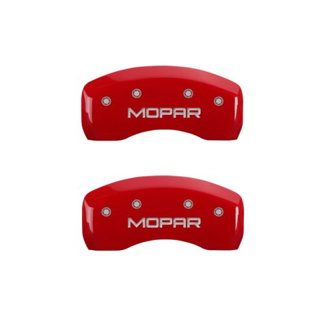 MGP 4 Caliper Covers Engraved Front & Rear MOPAR Red finish silver ch thumbnail 9