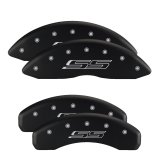 MGP Front set 2 Caliper Covers Engraved Front Bowtie Black finish silver ch thumbnail 5