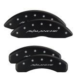 MGP Front set 2 Caliper Covers Engraved Front Silverado Black finish silver ch thumbnail 5
