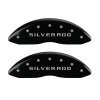 MGP Front set 2 Caliper Covers Engraved Front Silverado Black finish silver ch thumbnail 7