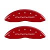 MGP Front set 2 Caliper Covers Engraved Front With out stripes/Dodge Red finish silver ch thumbnail 7