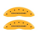 MGP Front set 2 Caliper Covers Engraved Front With out stripes/Dodge Yellow finish black ch thumbnail 2